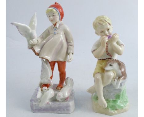 Two Royal Worcester figures, June and November, height 7.25ins and downCondition Report:  All OK