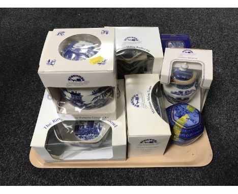 A tray of eight pieces of Maling china - jugs, teapots, caddy, bowl etc 