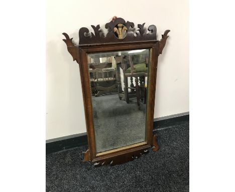 An antique mahogany Chippendale style wall mirror 