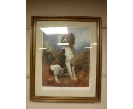 After John Trickett : Portrait of a Seated Spaniel, reproduction in colours, numbered 660 from the limited edition of 850, si