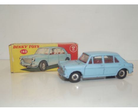 Dinky Toys diecast model Morris 1100, 140. Meccano ltd England. Light blue body with red interior. With original box