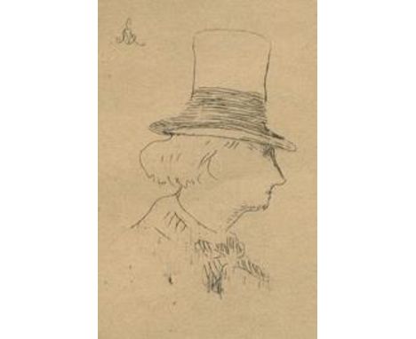 Manet, Edouard: (1832 Paris 1883). Baudelaire de profil en chapeau. Radierung auf bräunlichem Bütten aus Th. Duret, E.Manet, 