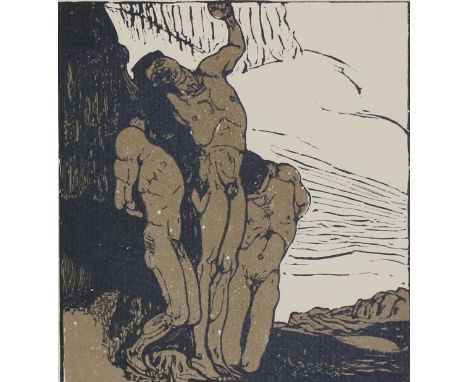 Jettmar, Rudolf: (1869 Zawodzie/Polen - Wien 1939). 2 Bll. ╔Herkules mit dem Zerberus bei Charon╗. Radierung, 1927. 17,3 x 23