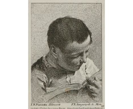 Jungwirth, Franz Xaver: (1720 München 1790). Lesender Junge. Kupferstich. 12,5 x 9 cm. Unter Passep.   R