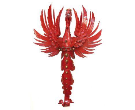 Kaiseradler, Ausleger.: Roter Adler Eisenblech rot, gold bemalt. Diente dem Hotel Messmer, Baden-Baden im 19.Jhdt. als Melder