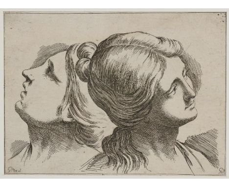 Mitelli, Giuseppe Maria: (1634 Bologna 1718). Zwei Frauenköpfe. Radierung. Bildgr. ca. 13,5 x 18,5 cm. Mit Monogr. i.d.Pl. Ve
