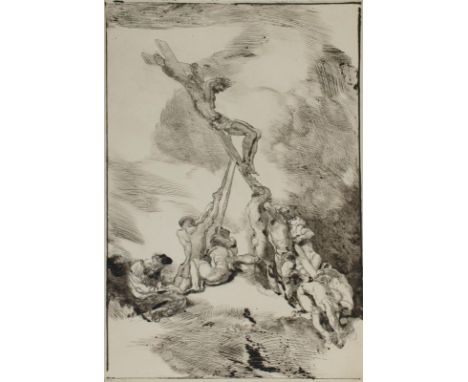 Jettmar, Rudolf: (1869 Zawodzie/Polen - Wien 1939). Kreuzerhöhung I, II u. III. 3 Radierungen, 1936/1937. 31,4 x 23,8 cm, 27,