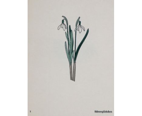 Koch,R.: Das Blumenbuch. 3 Bde. Mainz, Mainzer Presse 1929-30. 4°. Mit 249 (von 250) kolor. Holzschnitt-Tafeln von F. Kredel 