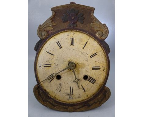 Clock face and workings for a grandmother clock.  Label to reverse Camerer Cuss and Co, founded 1788.  A/F
