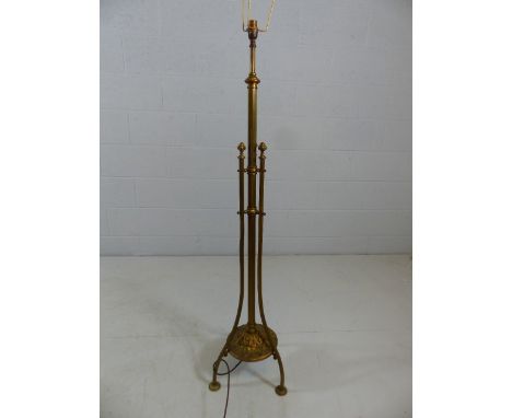 Brass extending tripod standard lamp