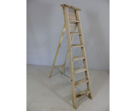 Set of white painted vintage step ladders
