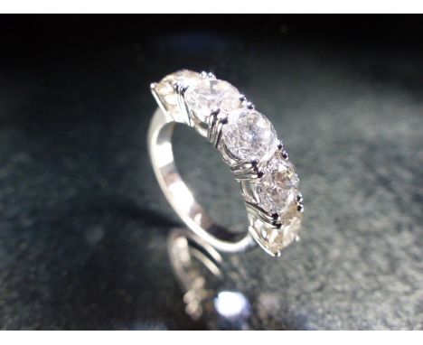 18ct white gold five stone diamond ring of 3.09cts