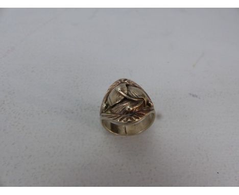 Sterling Silver ring in the Arts &amp; Crafts style makers mark LC