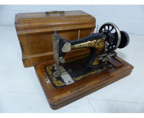 Cased vintage Frister &amp; Rossman sewing machine