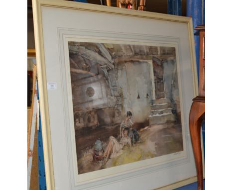 LARGE FRAMED RUSSELL FLINT PRINT - SIGNED IN PENCIL BY THE ARTIST     