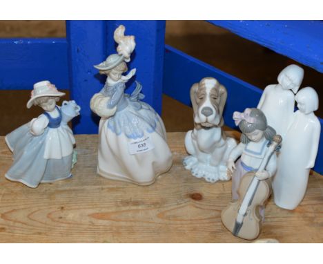 ROYAL DOULTON FIGURINE &amp; 4 VARIOUS NAO ORNAMENTS     