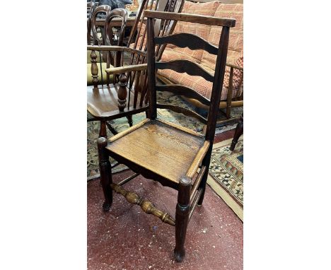 Antique oak ladder back chair 