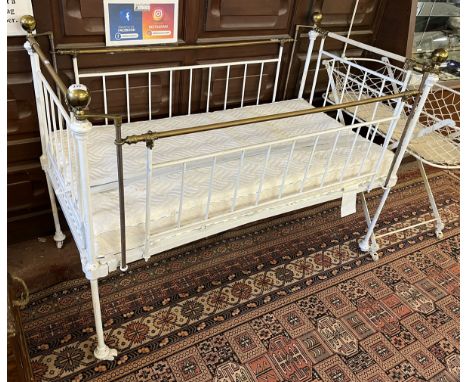 Antique iron &amp; brass child's cot 