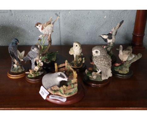 Collection of ceramic bird figures 