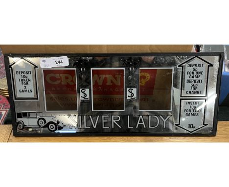 Vintage slot machine glass - silver lady 