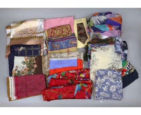 20 silk scarves plus 1 silk tie to include Odile St Gerain, Jacqmar Camila James