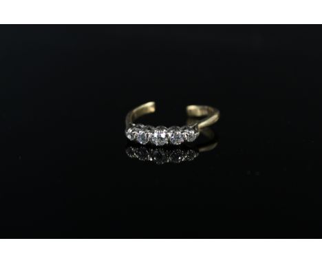 An 18ct gold five stone diamond ring (shank as found), weight approx 3g