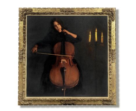 CHEN YIFEI (1946-2005)The young cellist, circa 1986Oil on canvas, framed. 153cm (60 1/4in) x 154cm (60 5/8in).Footnotes:This 