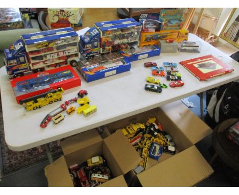 A large collection of die cast cars, some in original boxes, to include Corgi, Lledo, Matchbox and MajoretteLocation: A2 