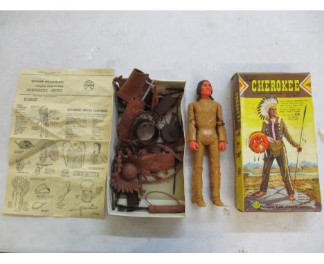 A vintage Marx toys Chief Cherokee 'The Action Indian' in original box with instructionsLocation: Porters 