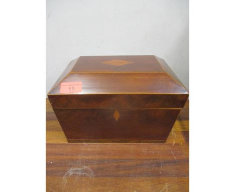 A Regency sarcophagus formed, mahogany tea caddy A/FCondition: Attention required at hinge areaLocation: RWB 