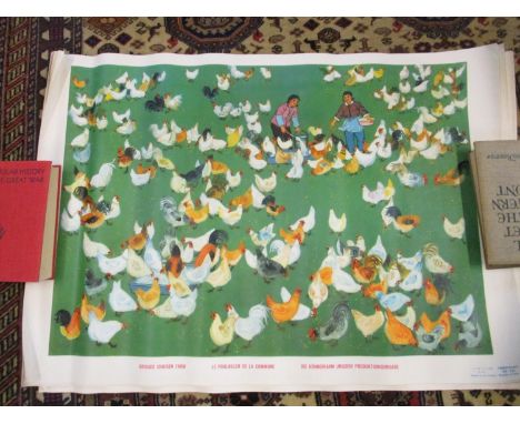 Twenty five Chinese Huxian peasant propaganda posters titled Brigade Chicken FarmLocation: 4:2 