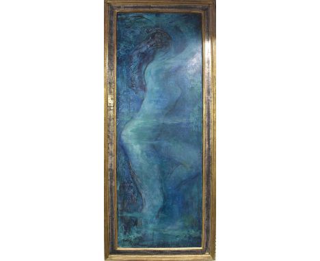 † ZSUZSI ROBOZ (1929-2012); large oil on canvas, female nude study, signed, 152 x 50.5cm, framed.Condition Report: This item 