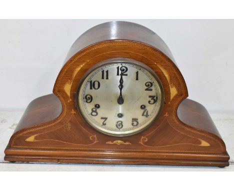 An early 20th century carved oak wall barometer/barometer, the dial marked Selfridge London, and a grandmother clock, a 1920s