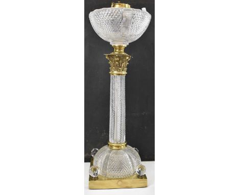 A Victorian Osler cut glass oil lamp, unmarked, height 52cm.Condition Report: This item appears to be in good condition, ther