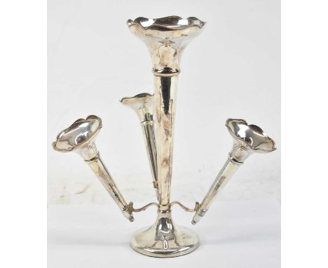 A George V hallmarked silver epergne, Birmingham 1912, height 25.5cm.