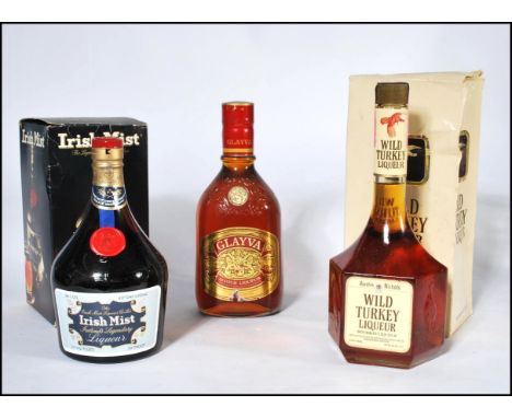 A Wild Turkey export Bourbon Liqueuer 750ml&nbsp; 80% proof in box together with a bottle of Glayva Scotch Liqueur 70% proof 
