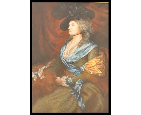 After Thomas Gainsborough (1727-1788) An oil on canvas portrait study of Sarah SIddons. Circa 19th / 20th century the sitter 