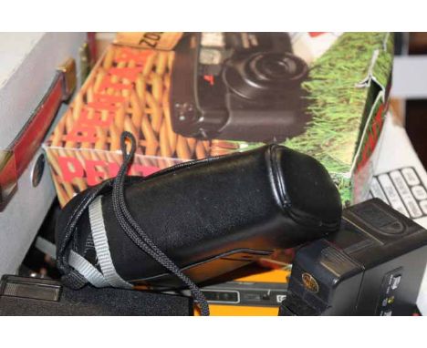 LARGE COLLECTION OF VINTAGE CAMERAS, CASES, LENSES AND EQUIPMENT
including Pentax, Kodak, Zenit, Agfa, etc