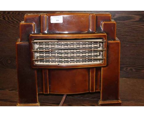 ART DECO CERAMIC FIREPLACE
with brown coloured glaze, 32cm high