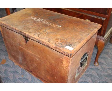 VINTAGE LEATHER BOUND TRUNK
