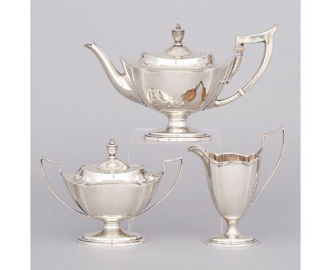 American Silver Tea Service, Gorham Mfg. Co., Providence, R.I., 1926comprising three pieces, teapot height 6.2" — 15.7 cm., 3