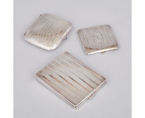 Two Continental Silver Cigarette Cases and a North American Compact, 20th century3.9" x 3" — 10 x 7.5 cm., 6.4 oz. — 200 gram