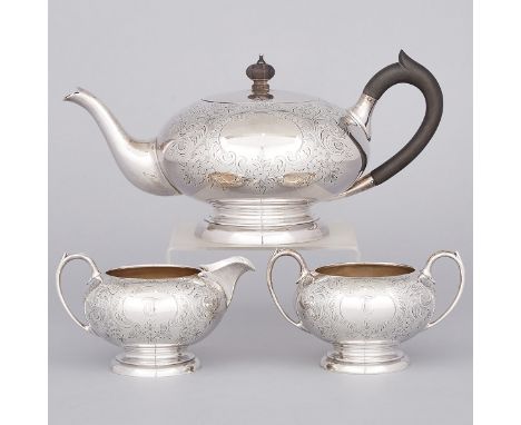 Canadian Silver Tea Service, Henry Birks & Sons, Montreal, Que., c.1904-24comprising three pieces, teapot height 5.6" — 14.3 