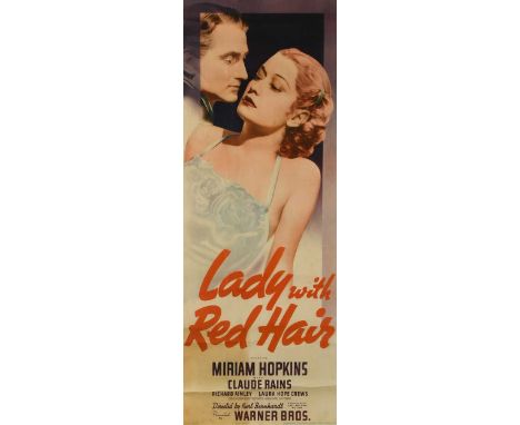 A vintage film poster, Lady with Red Hair, 1940,  lithograph in colours, framed90 x 34.5cm
