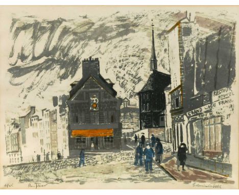 § Edwin la Dell ARA (1914-1970) Honfleursigned 'Edwin la Dell' (lower right); numbered 11/25lithograph42 x 54cmProvenance: Co