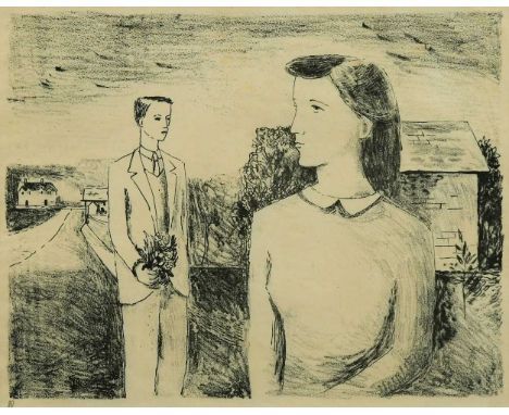 § Henry Cliffe RWA (1919-1983) The Couplelithograph, printer's proof20 x 25cm