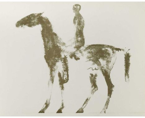 § Dame Elisabeth Frink CH, RA (1930-1993) Small Horse and Rider, 1970lithograph printed in brown26 x 32cm
