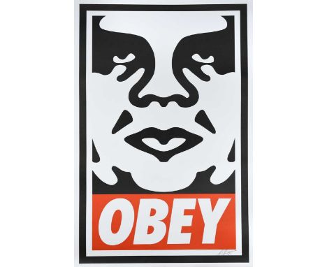 Shepard Fairey (1970-) Obey: Andre the Giantsigned and dated 'Shf23' (lower right)offset lithograph, unframed91 x 61cm