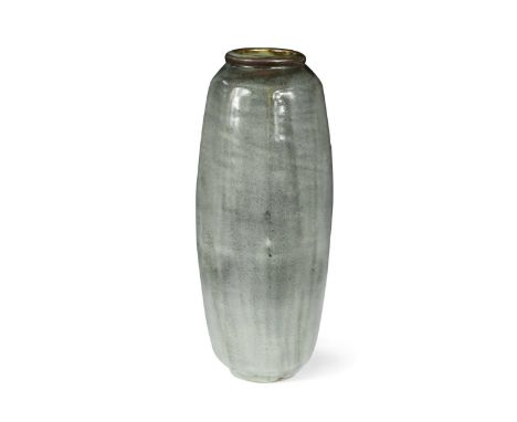 § David Leach OBE (1911-2005), a Lowerdown stoneware vase, of octagonal ovoid form rising to a collar rim, the body with iron