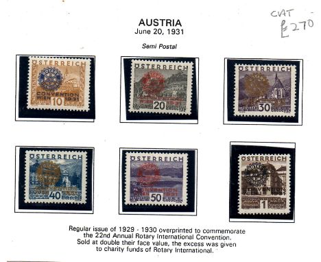Austria 1931 Rotary opt set light single hinge mint, SG666-671 cat £350